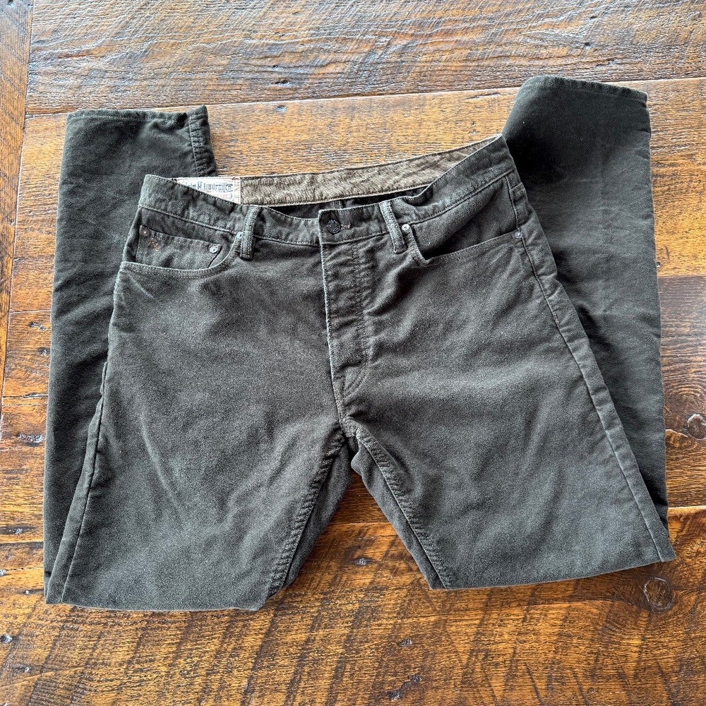 Men's Ralph Lauren Polo Varick Slim Straight Jeans Pants 36 x 30 Brown Moleskin